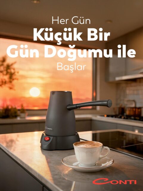 Her gün, küçük bir gün doğumu ve bol köpüklü bir kahve ile başlar. 🌅☕ 
Conti CKC-325 Kallavi Elektrikli Çelik Cezve ile kahveniz tam kıvamında, gününüz ise hep enerjik. Sabah ritüelinize lezzet katın.
#Conti #ContiHepSeninle