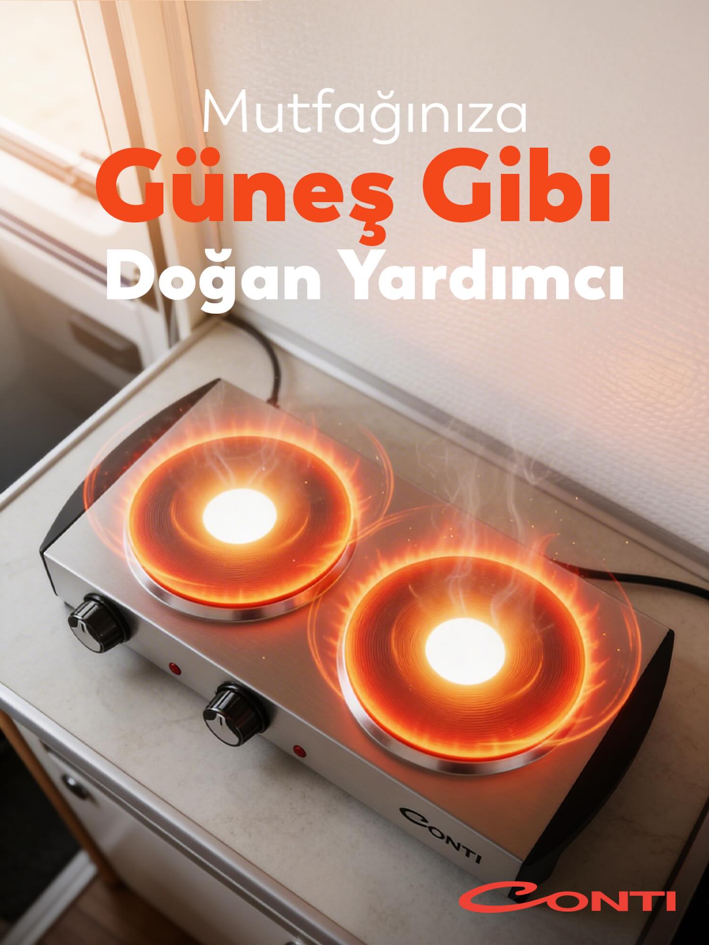 Mutfağınıza güneş gibi bir ısı getiriyoruz! 🔥 
Güçlü performansı ve şık tasarımıyla Conti CP-106 Hotplate Çiftli Pleyt Isıtıcı Ocak, en zahmetli yemekleri bile hızlıca sofranıza getirir. Mutfağınızın yeni parlayan yıldızıyla tanışın. 🌟
#Conti #ContiHepSeninle