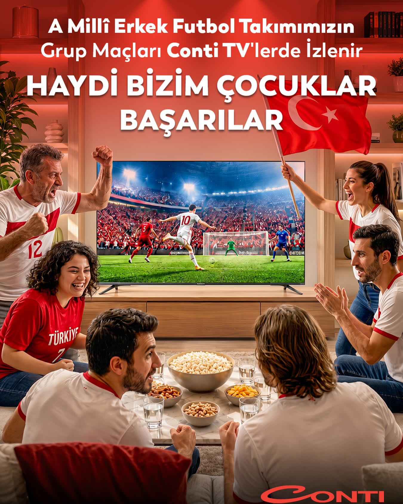 Millî heyecan başlıyor, kalpler yine “Bizim Çocuklar” için atıyor! 🇹🇷⚽
A Millî Erkek Futbol Takımımızın uluslararası arenadaki gurur dolu grup maçlarını, sahadaymış gibi canlı, net ve büyüleyici renklerle izlemek için en doğru adres: Conti TV! Ekran başındaki coşkuyu ikiye katlamak, her pozisyonda ve her golde stadyum atmosferini oturma odanıza taşımak için Conti kalitesi yanınızda. Arkadaşlarınızı toplayın, ikramları hazırlayın ve arkaya yaslanın!
Haydi Bizim Çocuklar, sonsuz başarılar! 👏🎉
#Conti #ContiTV #BizimÇocuklar #MilliTakım #ContiHepSeninle