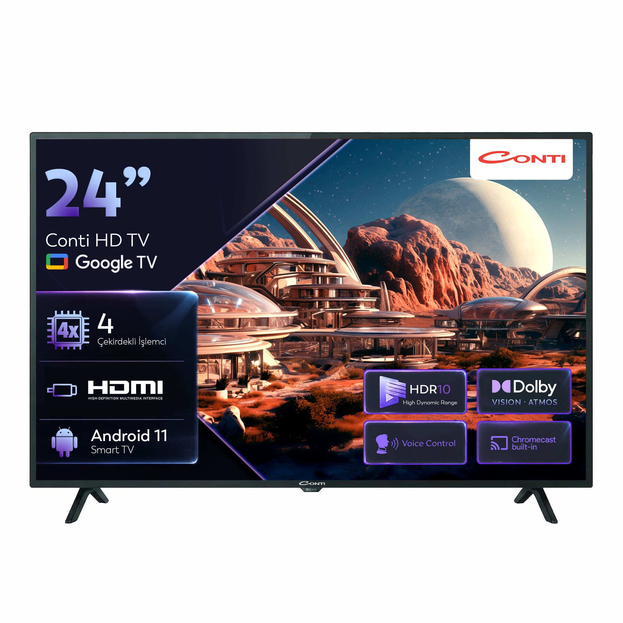 24”-HD-Google-TV-(CT24GT300H)-RV2 Conti CT24GT300H 24" HD Google Tv - Görsel 1