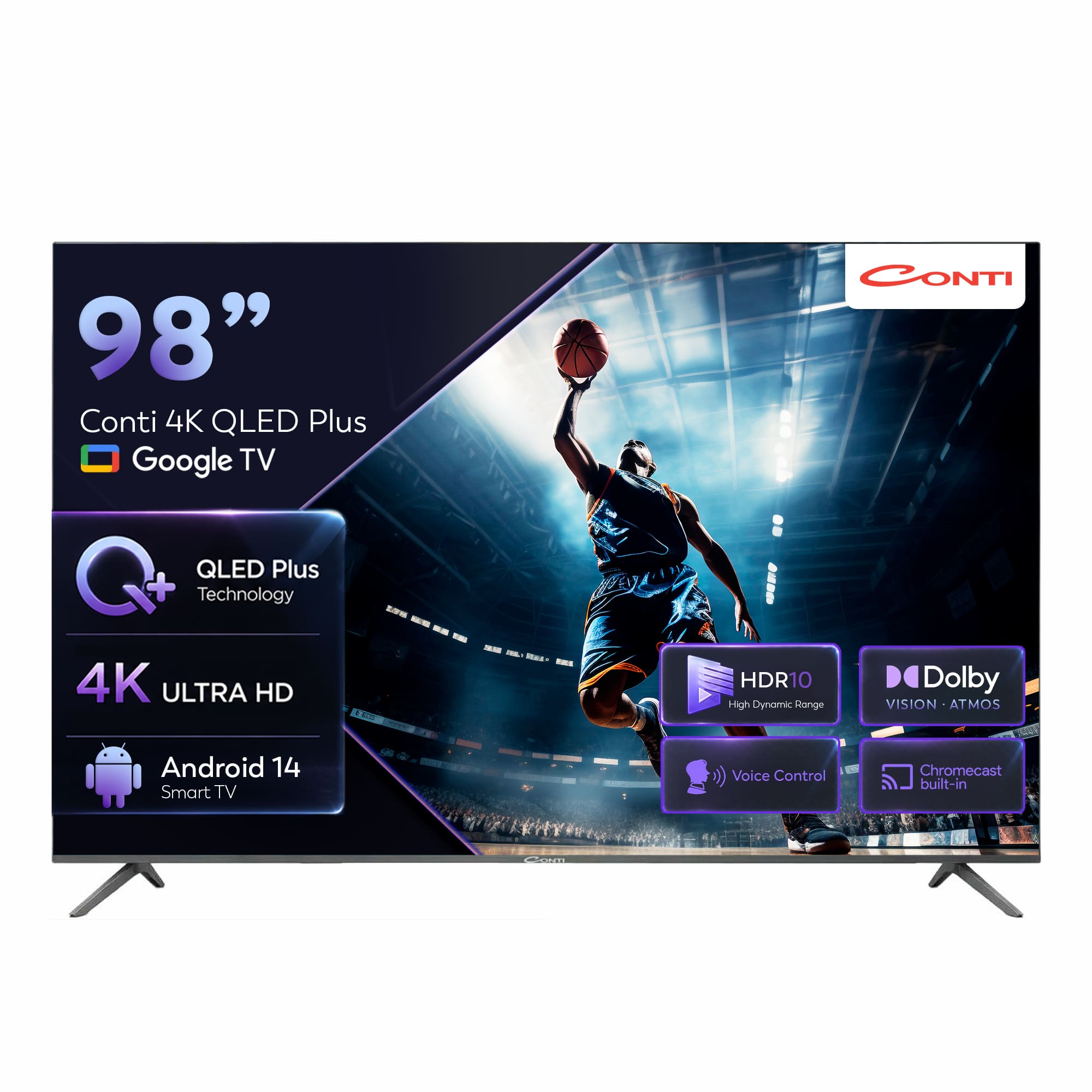 98”-QLED-Plus-4K-UHD-Google-TV-(CT98OG300U)-rv1 Conti CT98OG300U 98" 4K QLED PLUS UHD Google Tv - Görsel 1